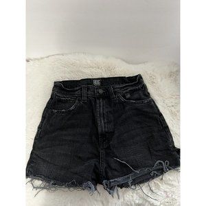 BDG Urban Outfitters Girlfriend High Rise Raw Hem A Line Shorts Black 26